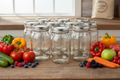 Ten Mason Jars with Fresh Produce